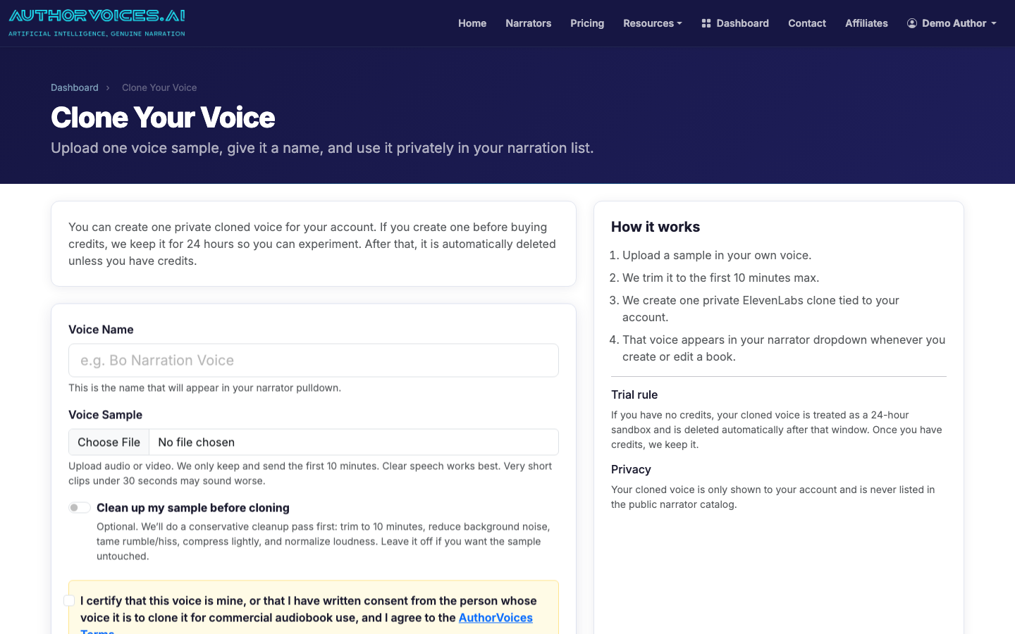 Clone your own narrator from a 30-second voice sample